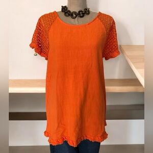 Umgee USA Orange Tunic Top Size Small